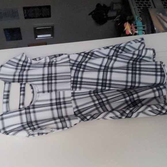 Plaid White Black Dress NWT Plus Size 2X - Picture 7 of 12